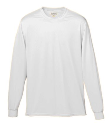 Augusta 788A Adult Wicking Long Sleeve Tee- White - Extra Large