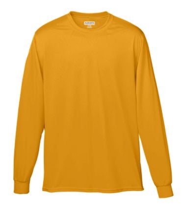 Augusta 788A Adult Wicking Long Sleeve Tee- Gold - Extra Large