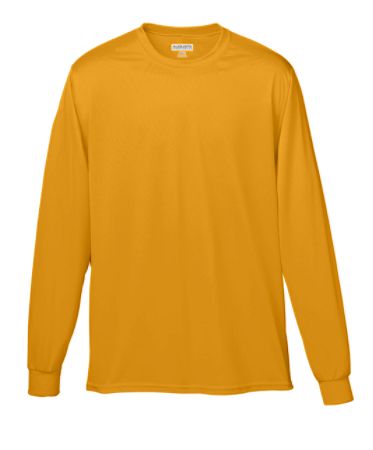 Augusta 788A Adult Wicking Long Sleeve Tee- Gold - 2X