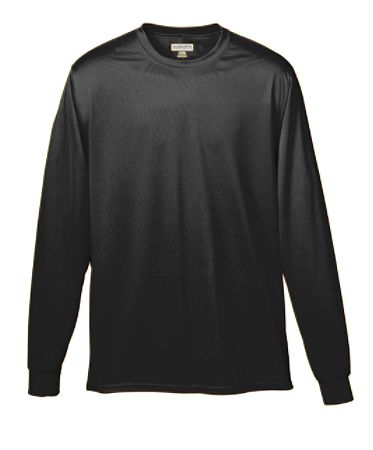 Augusta 788A Adult Wicking Long Sleeve Tee- Black - 3X