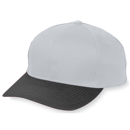 6206A Youth Six-Panel Cotton Twill Low-Profile Cap, Silver, Black - All