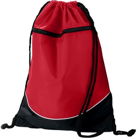 Picture of Augusta 1920A Tri-Color Drawstring Backpack- Red & Black - All