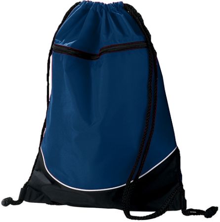 Picture of Augusta 1920A Tri-Color Drawstring Backpack- Navy & Black - All