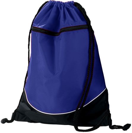Picture of Augusta 1920A Tri-Color Drawstring Backpack- Purple & Black - All