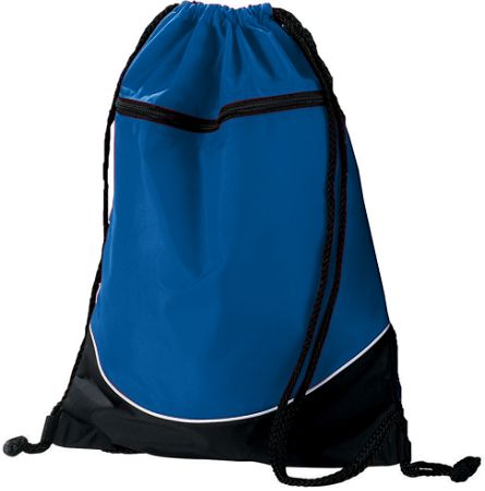 Picture of Augusta 1920A Tri-Color Drawstring Backpack- Royal & Black - All