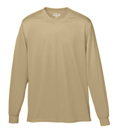 Augusta 788A Adult Wicking Long Sleeve Tee- Vegas Gold- Medium