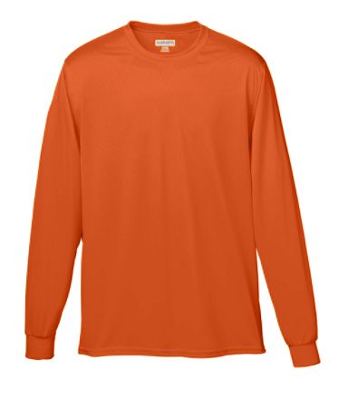 788A Adult Wicking Long Sleeve Tee, Orange, Medium