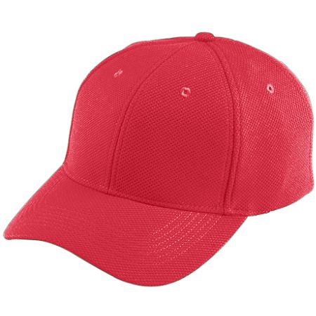 Augusta 6265A Adjustable Wicking Mesh Cap- Red - All