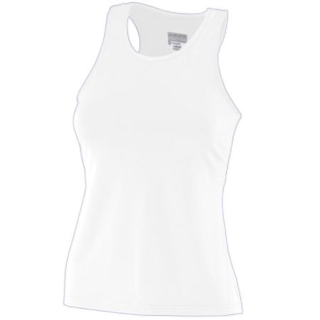 Picture of Augusta 1202A Ladies Poly & Spandex Solid Racerback Tank - White- Medium
