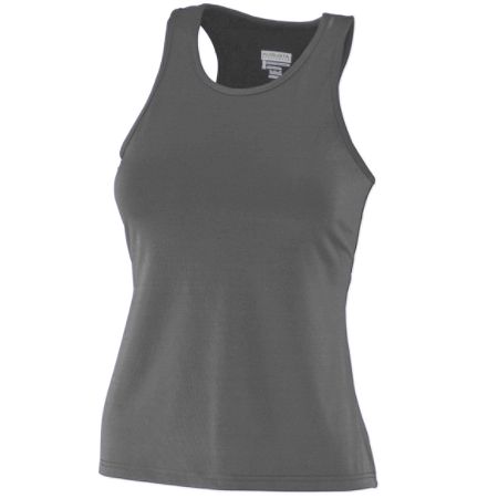 Picture of Augusta 1202A Ladies Poly & Spandex Solid Racerback Tank - Black- Large