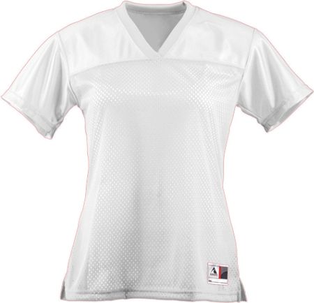 Picture of Augusta 250A Ladies Junior Fit Replica Football Jersey- White- Small