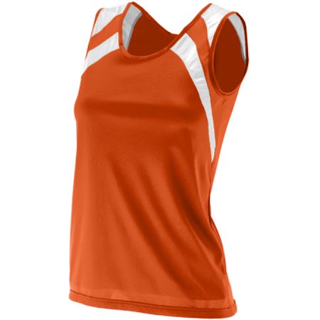 Picture of Augusta 313A Ladies Wicking Tank With Shoulder Insert&#44; Orange and White&#44; Medium