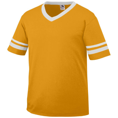 Augusta 360A Adult Sleeve Stripe Jersey - Gold & White- Small