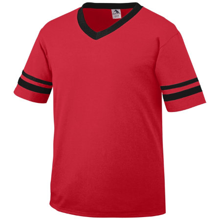 360A Adult Sleeve Stripe Jersey - Red & Black, Extra Large