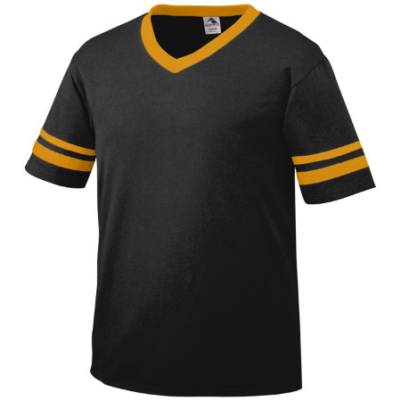 Augusta 360A Adult Sleeve Stripe Jersey - Black & Gold- Medium