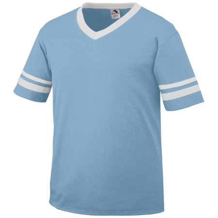 Augusta 360A Adult Sleeve Stripe Jersey - Light Blue & White- Medium
