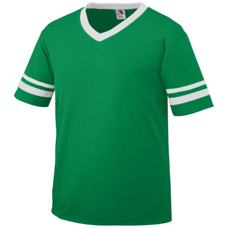 Augusta 361A Youth Sleeve Stripe Jersey - Kelly & White- Medium