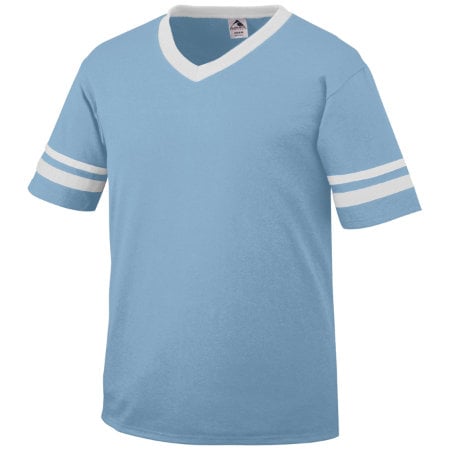Augusta 361A Youth Sleeve Stripe Jersey - Light Blue & White- Large