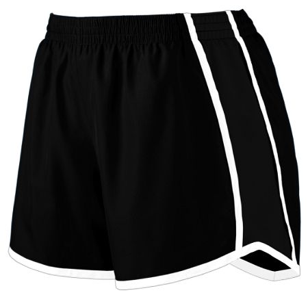 Picture of Augusta 1265A Ladies Junior Fit Pulse Team Short- Black & White - Small