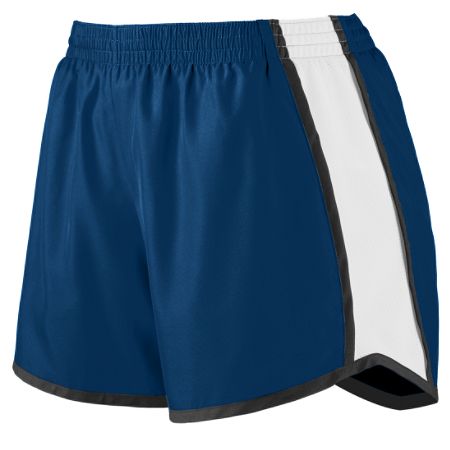 Picture of Augusta 1265A Ladies Junior Fit Pulse Team Short- Navy- White & Black - Small