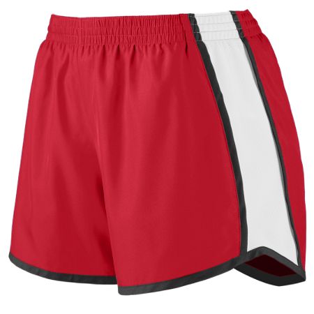 Picture of Augusta 1265A Ladies Junior Fit Pulse Team Short- Red- White & Black - Small