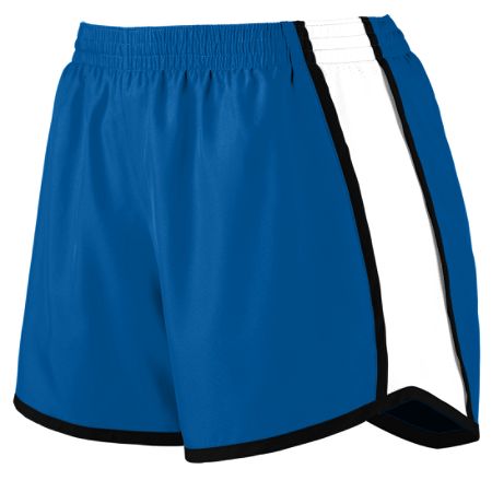 Picture of Augusta 1265A Ladies Junior Fit Pulse Team Short- Royal Blue- White & Black - Large