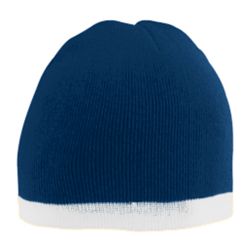 Picture of Augusta 6820A Two-Tone Knit Beanie- Navy & White - All