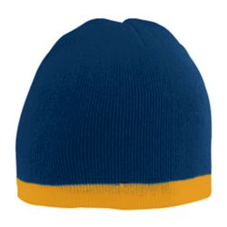 Picture of Augusta 6820A Two-Tone Knit Beanie- Navy & Gold - All