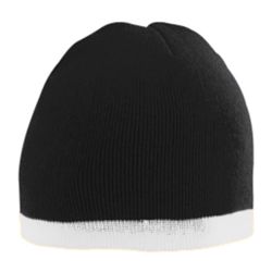 Picture of Augusta 6820A Two-Tone Knit Beanie- Black & White - All