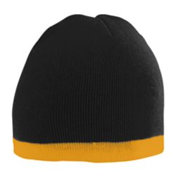 Picture of Augusta 6820A Two-Tone Knit Beanie- Black & Gold - All