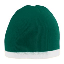 Picture of Augusta 6820A Two-Tone Knit Beanie- Dark Green & White - All