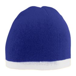 Picture of Augusta 6820A Two-Tone Knit Beanie- Purple & White - All