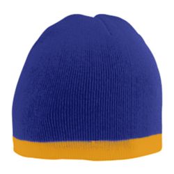 Picture of Augusta 6820A Two-Tone Knit Beanie- Purple & Gold - All