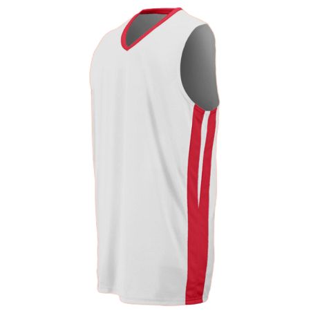 Picture of Augusta 1040A Triple-Double Game Jersey - White & Red&#44; Extra Large