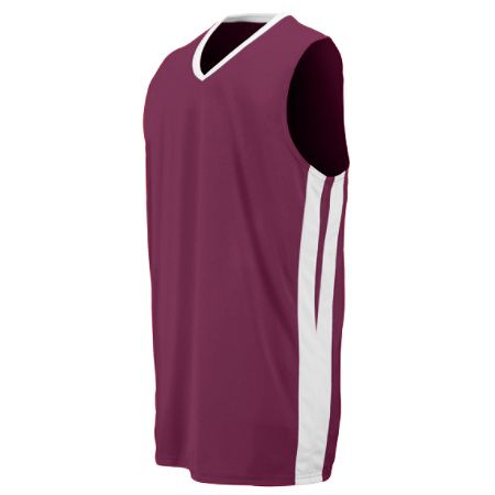 Picture of Augusta 1040A Triple-Double Game Jersey - Maroon & White&#44; Small