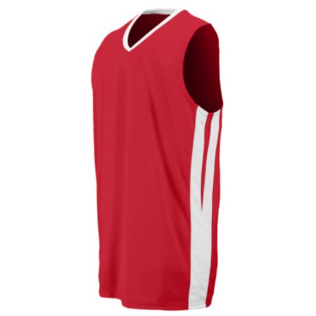 Picture of Augusta 1040A Triple-Double Game Jersey - Red & White&#44; Extra Large