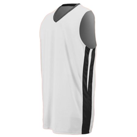 Picture of Augusta 1041A Youth Triple-Double Game Jersey - White & Black- Small