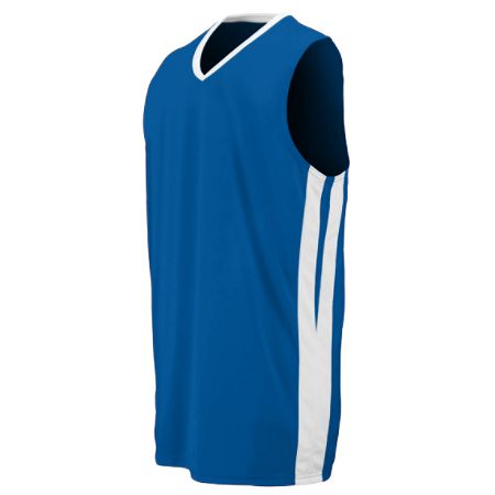Picture of Augusta 1041A Youth Triple-Double Game Jersey - Royal & White&#44; Small