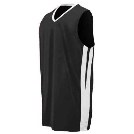 Picture of Augusta 1041A Youth Triple-Double Game Jersey - Black & White&#44; Small