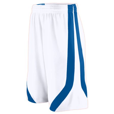 Picture of Augusta 1045A Triple-Double Game Short - White & Royal&#44; 2X