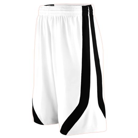Picture of Augusta 1046A Youth Triple-Double Game Short - White & Black&#44; Small