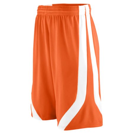 Picture of Augusta 1046A Youth Triple-Double Game Short - Orange & White- Small