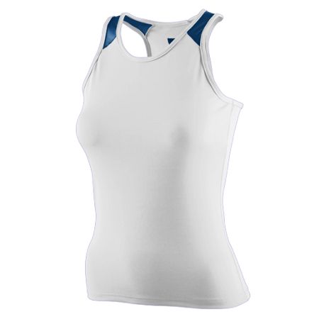 Picture of Augusta 1280A Ladies Infinity Jersey&#44; White and Navy&#44; Large