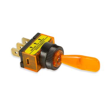 Toggle Switch, SPST, Red, Panel Mount