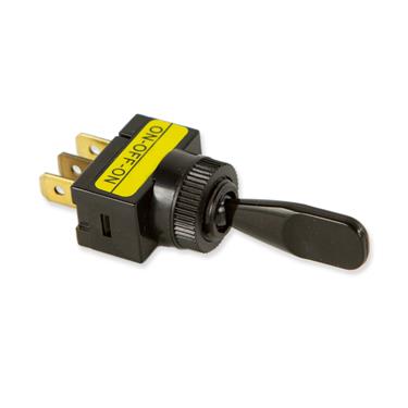 Toggle Switch,1/4" Male Terminal,Black