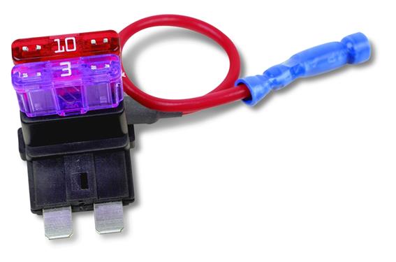 Dual Fuse Holder,Black; Red,Plug-In