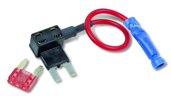 Dual Fuse Holder,Black; Red,Plug-In