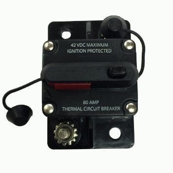 Circuit Breaker-Reset-Manual&Switchable-W/Term Cover-80 Amp