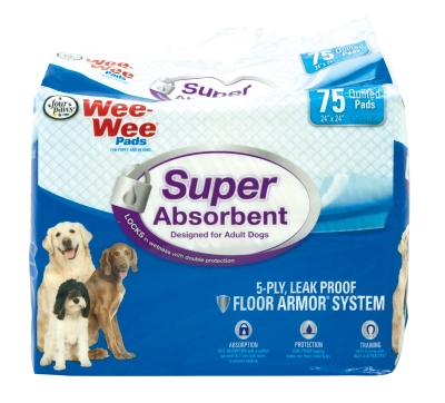 Picture of Four Paws Products FP97115 Wee Wee Pad Super Absorbent - 75 Count