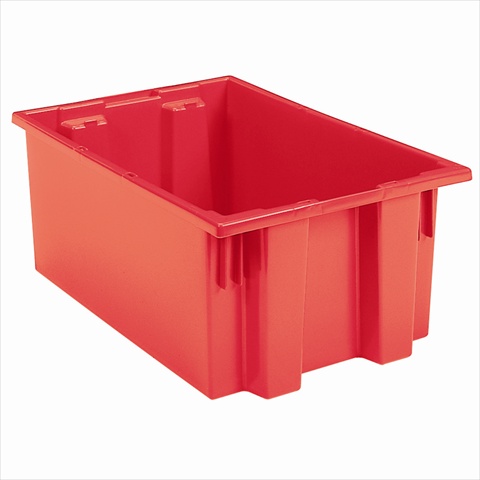 Stack & Nest Storage Container, 9 gal, 19-1/2 in L x 15-1/2 in W x 10 in H, Red